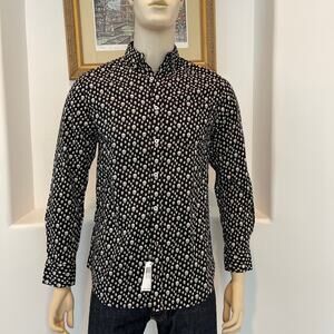 Nick Graham Men's Dress Shirt Black and White Size S BNWT